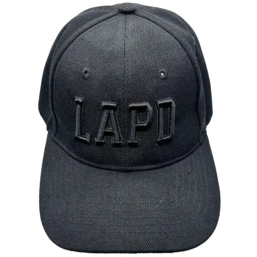 LAPD Blackout Embroidered Logo Hat Academy Fits Adjustable Strap